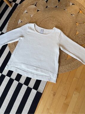 Jamie and the Jones split sweater, size large in natural cotton. Size large.